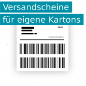 Versandscheine. Ich nutze eigene Kartons.